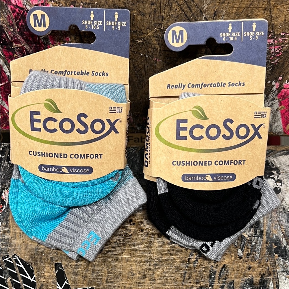 Women’s Cushioned Ankle Socks - Blue and Black, 2 pack